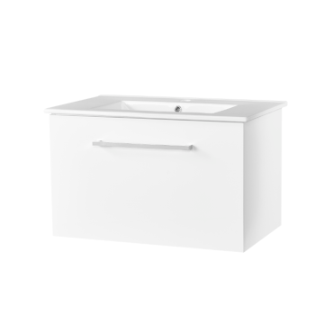 High Quality White Bathroom cabinet with Ceramic Basin